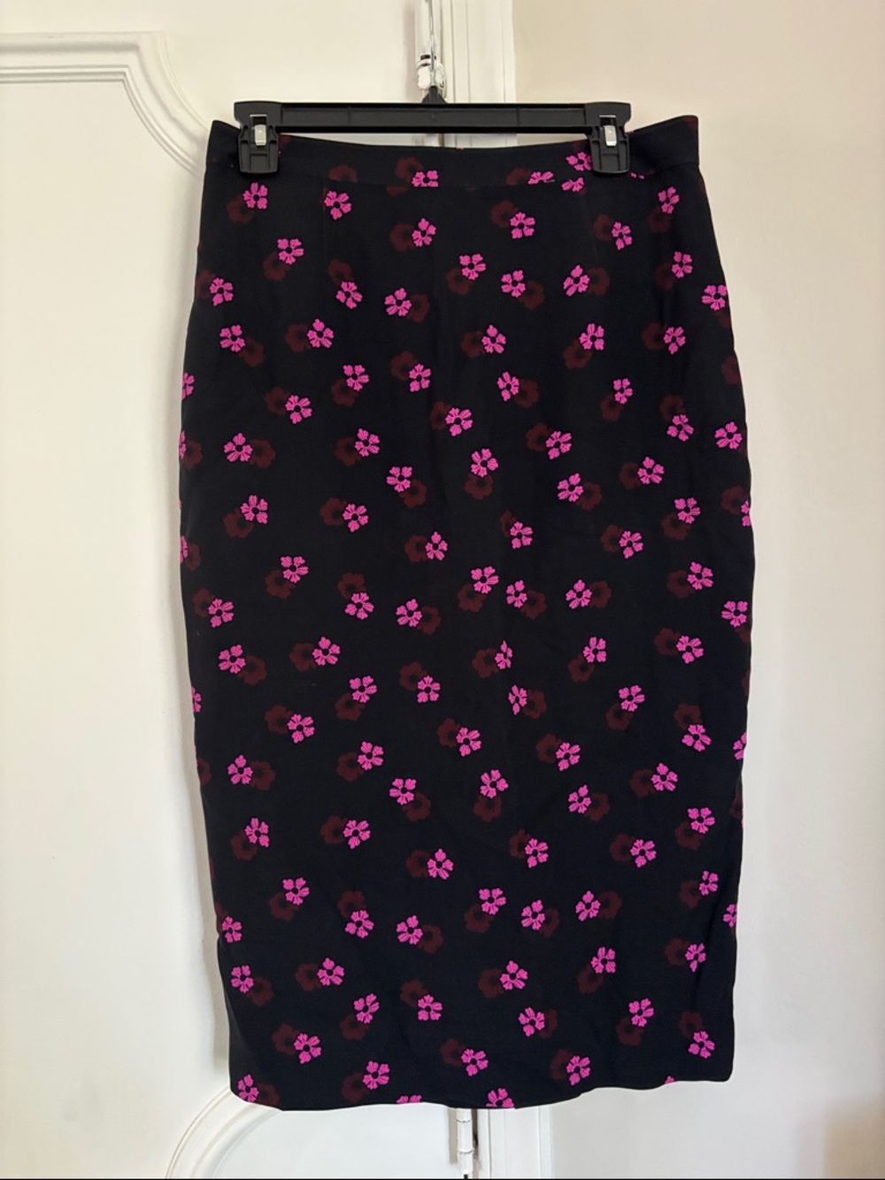 A.L.C. Black Pencil Skirt with Pink Floral Print